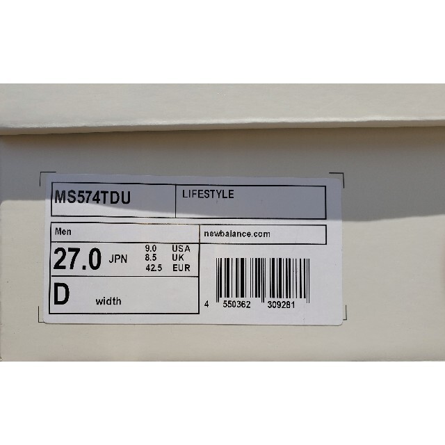 【27.0cm】New Balance TDS574 white 新品未使用 1