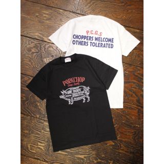 ネイバーフッド(NEIGHBORHOOD)のポークチョップガレージサプライ　 プリントティーシャツ　Ｍ　ブラック　新品(Tシャツ/カットソー(半袖/袖なし))