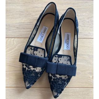 ジミーチュウ(JIMMY CHOO)のジミーチュウ  リボンフラットシューズ(バレエシューズ)