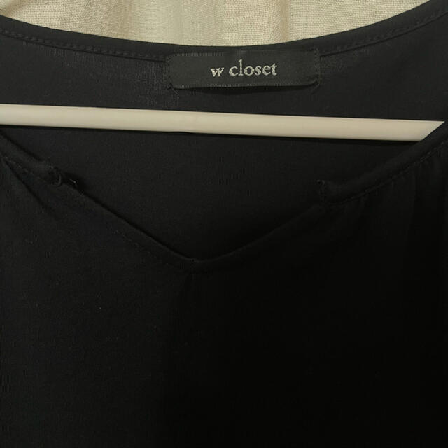 w closet(ダブルクローゼット)のw closet フリル袖プルオーバー　ブラック レディースのトップス(カットソー(半袖/袖なし))の商品写真