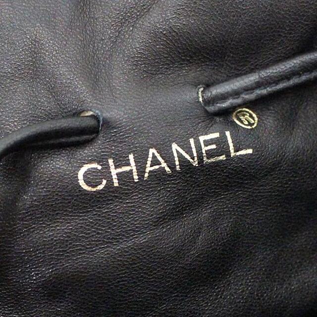 シャネル CHANEL 巾着型 ハンドバッグ ポーチ ラムスキン【54128】