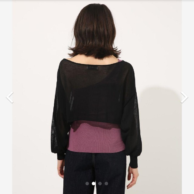 AZUL by moussy(アズールバイマウジー)のONE-SHOULDER KNIT SET TOPS　パープル　紫　S レディースのトップス(カットソー(半袖/袖なし))の商品写真