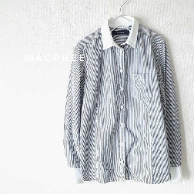 MACPHEE(マカフィー)のMACPHEE TOMORROWLAND クレリックシャツ ストライプ 38 レディースのトップス(シャツ/ブラウス(長袖/七分))の商品写真