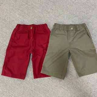 イッカ(ikka)のikka 男の子110-120 半パン色違いセット　赤＆カーキ(パンツ/スパッツ)