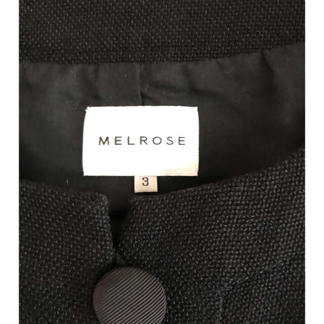 MELROSE(メルローズ)のMELROSE ノーカラージャケット　ブラック レディースのジャケット/アウター(ノーカラージャケット)の商品写真