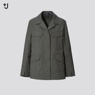 ジルサンダー(Jil Sander)のUNIQLO +j コットンリネンサファリジャケット L(ミリタリージャケット)