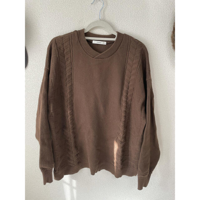 1LDK SELECT(ワンエルディーケーセレクト)のYASHIKI ヤシキ　19ss HARUTA KNIT BROWN メンズのトップス(ニット/セーター)の商品写真