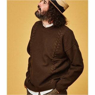 ワンエルディーケーセレクト(1LDK SELECT)のYASHIKI ヤシキ　19ss HARUTA KNIT BROWN(ニット/セーター)