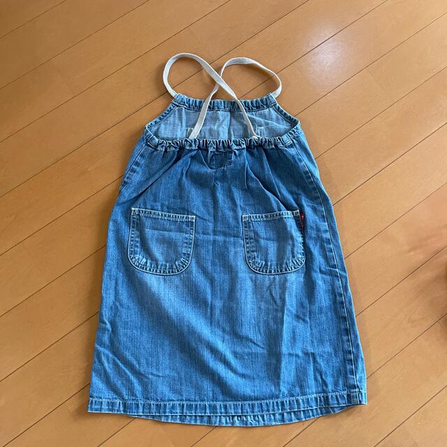 daddy oh daddy(ダディオーダディー)のデニムジャンパースカート(110cm) キッズ/ベビー/マタニティのキッズ服女の子用(90cm~)(ワンピース)の商品写真