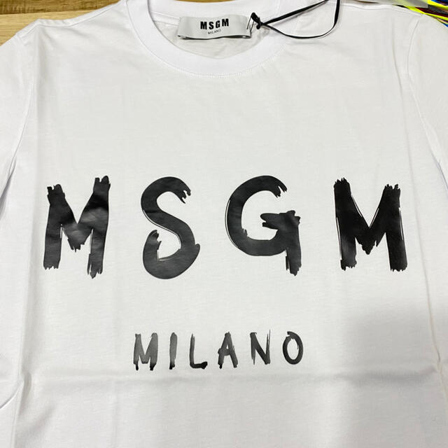 新品　MSGM メンズ　ロゴTシャツ　ホワイト　半袖　M 白　エムエスジーエム