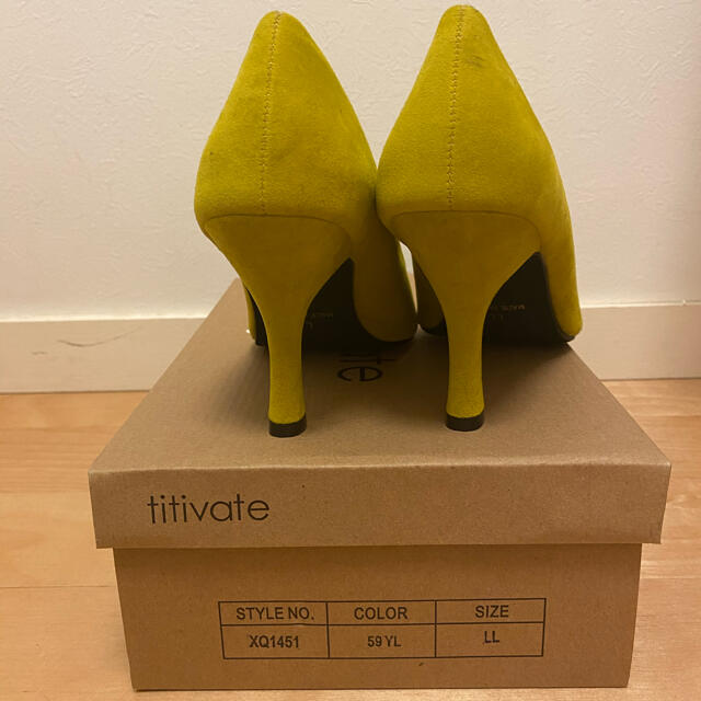 titivate(ティティベイト)のTitivate ヒール　パンプス　24cm〜24.5cm 黄色 レディースの靴/シューズ(ハイヒール/パンプス)の商品写真