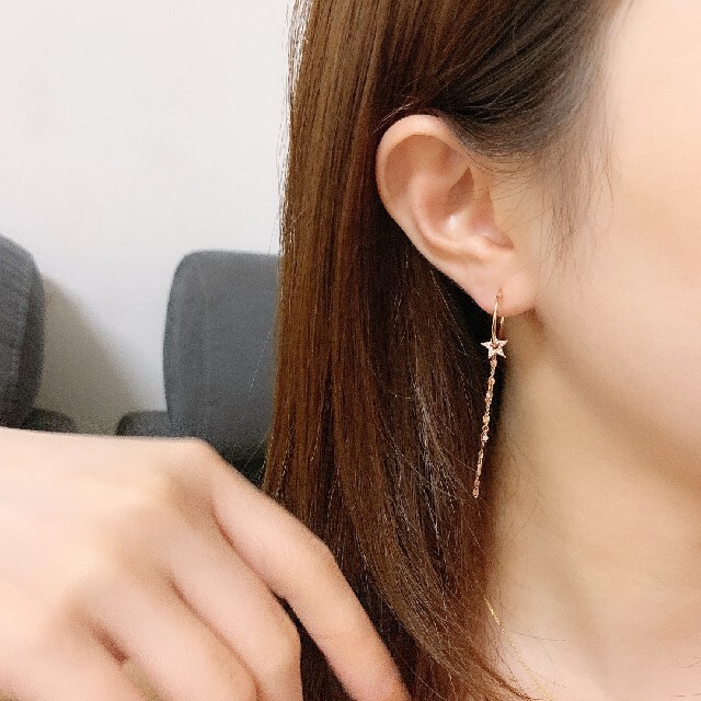 キラキラ星天然ダイヤモンド付きピアスk18 www.obgynegy.com