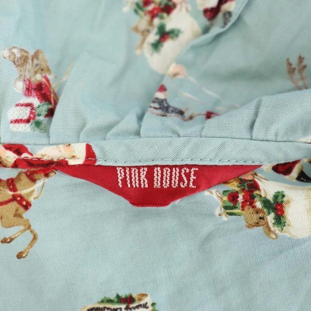 PINK HOUSE(ピンクハウス)のピンクハウス サンタクロース クリスマス フード フリルブラウス 長袖 レディースのトップス(シャツ/ブラウス(長袖/七分))の商品写真