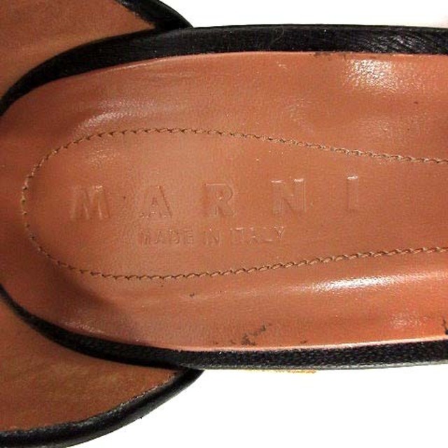 Marni(マルニ)のマルニ パンプス ストラップ レザー スクエアトゥ 38 25cm 黒 レディースの靴/シューズ(その他)の商品写真