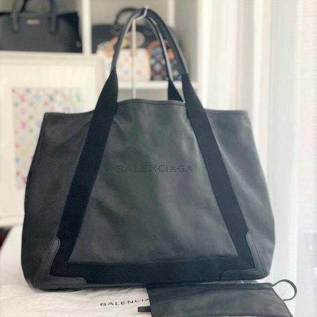 Balenciaga - 美品☆ バレンシアガ ネイビーカバス Ｍ レザー ブラック