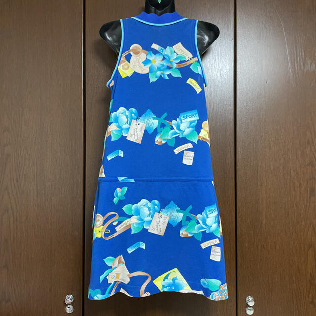 良品】LEONARD ライトグリーンノースリーブワンピース ウエストリボン