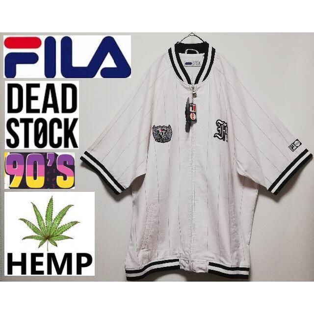 1 90年代 DEAD STOCK FILA フィラ ロゴ ベースボールシャツ