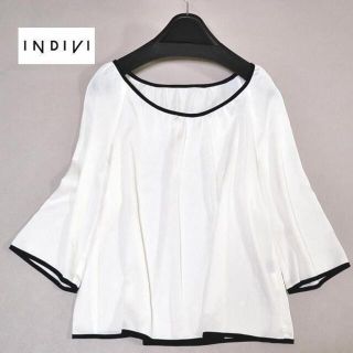 インディヴィ(INDIVI)の新品 INDIVI 白 黒 ブラウス カットソー 38 アンサンブル 23区(シャツ/ブラウス(長袖/七分))