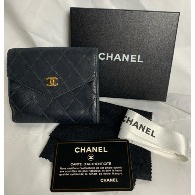 CHANEL(シャネル)のCHANEL シャネル 二つ折り財布 折りたたみ財布 黒 レディース M49 メンズのファッション小物(折り財布)の商品写真