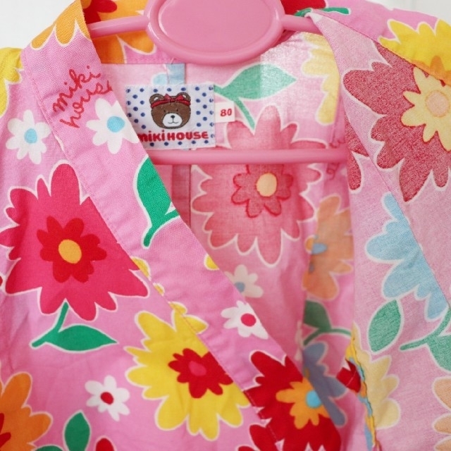 mikihouse(ミキハウス)のmikihouse 花柄 甚平 じんべい 80 キッズ/ベビー/マタニティのベビー服(~85cm)(甚平/浴衣)の商品写真