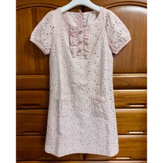 チェスティ(Chesty)の美品 レディース 半袖ワンピース 透け感 レース 花柄 ピンク 夏 ミニ M(ひざ丈ワンピース)