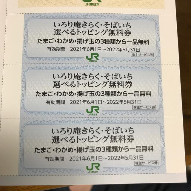 JR(ジェイアール)のJR東日本　株主サービス券 チケットの優待券/割引券(その他)の商品写真