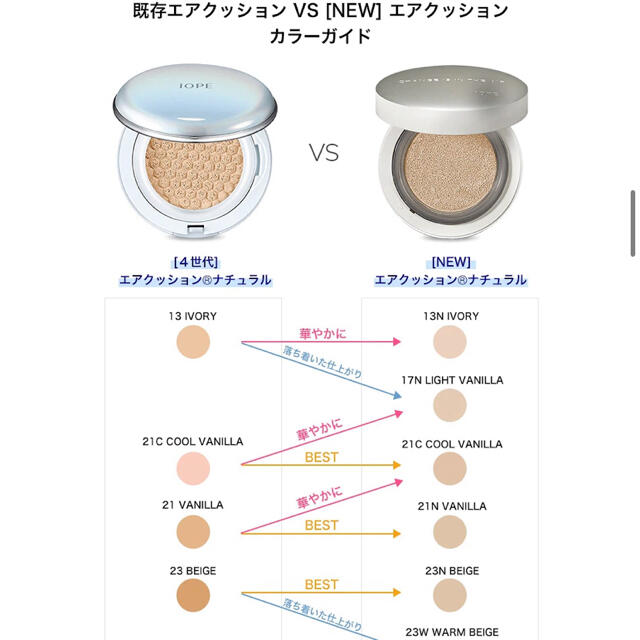 IOPE(アイオペ)のIOPEエアクッションカバークッションファンデーション21N vanilla コスメ/美容のベースメイク/化粧品(ファンデーション)の商品写真