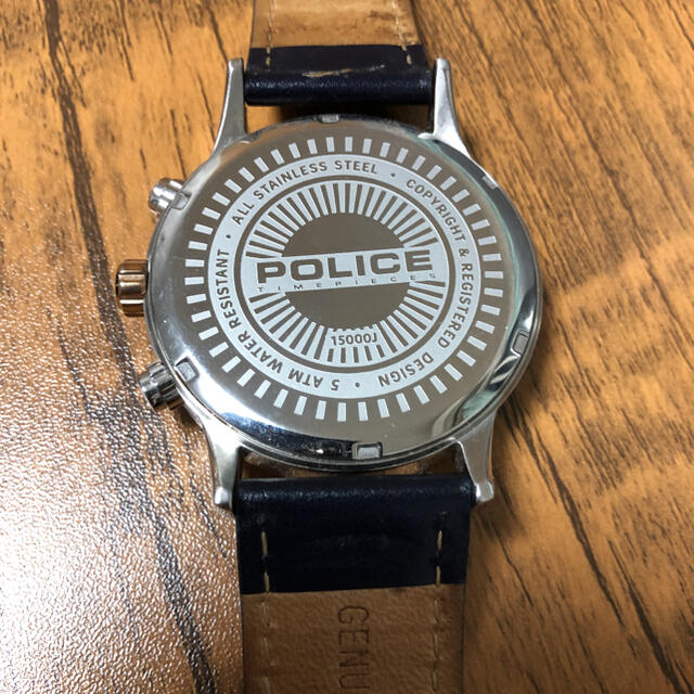POLICE 腕時計　レザーベルト　ブルー系