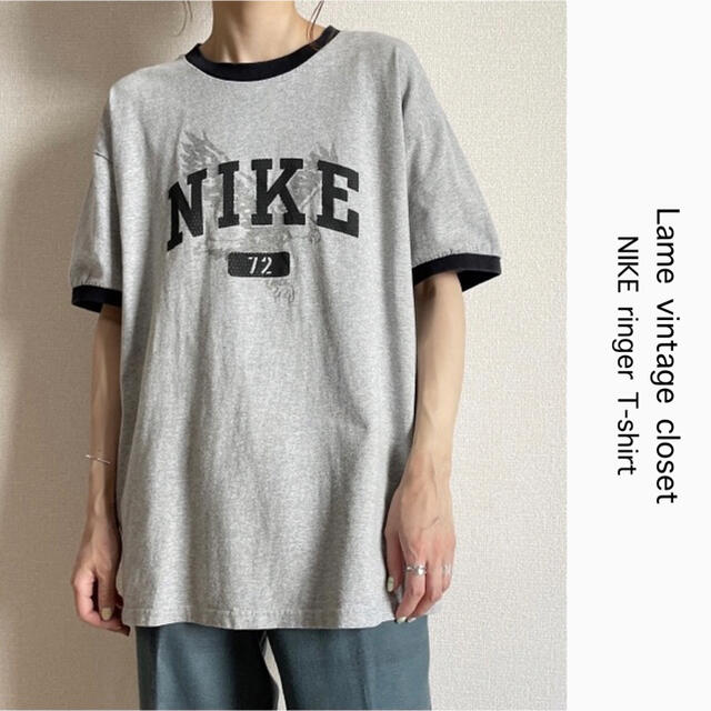 NIKE(ナイキ)の90s 古着 NIKE ナイキ リンガー Tシャツ パンチングプリント メンズのトップス(Tシャツ/カットソー(半袖/袖なし))の商品写真