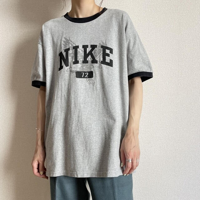NIKE(ナイキ)の90s 古着 NIKE ナイキ リンガー Tシャツ パンチングプリント メンズのトップス(Tシャツ/カットソー(半袖/袖なし))の商品写真