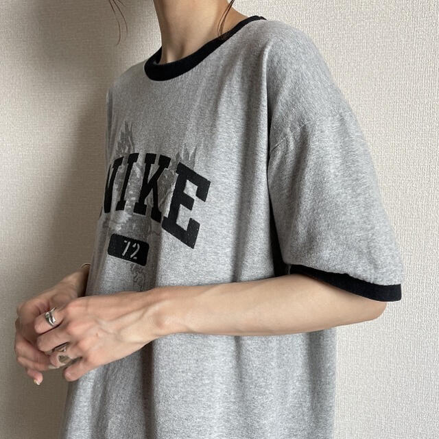 NIKE(ナイキ)の90s 古着 NIKE ナイキ リンガー Tシャツ パンチングプリント メンズのトップス(Tシャツ/カットソー(半袖/袖なし))の商品写真