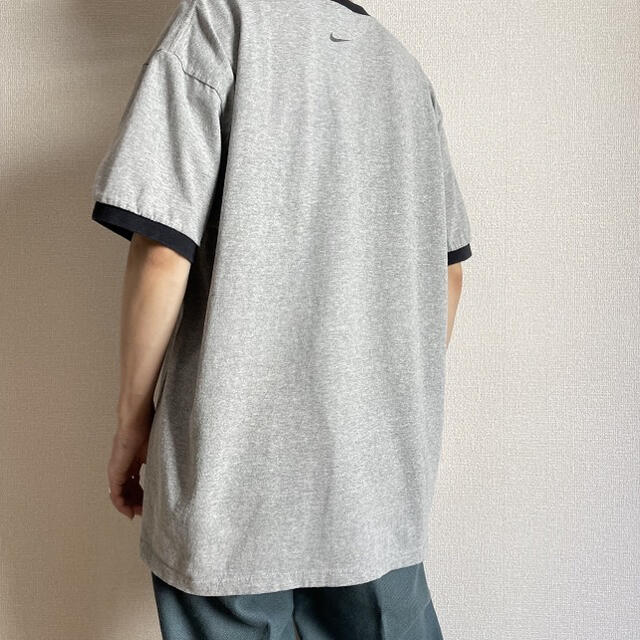 NIKE(ナイキ)の90s 古着 NIKE ナイキ リンガー Tシャツ パンチングプリント メンズのトップス(Tシャツ/カットソー(半袖/袖なし))の商品写真