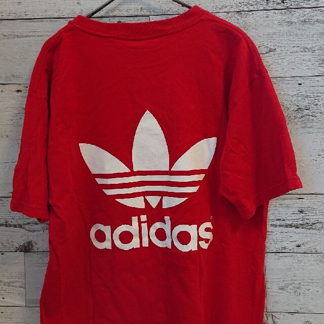 adidas(アディダス)の最終値下(希少)90s 両面ビッグトレフォイル プリント USA製造 メンズのトップス(Tシャツ/カットソー(半袖/袖なし))の商品写真