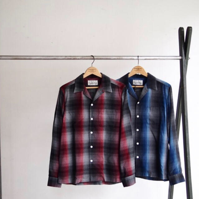 60'S OMBRAY CHECK OPEN COLLAR SHIRTS