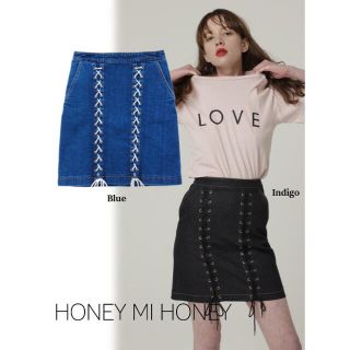 ハニーミーハニー(Honey mi Honey)のHoney mi Honey*laceup denim miniskirt(ミニスカート)