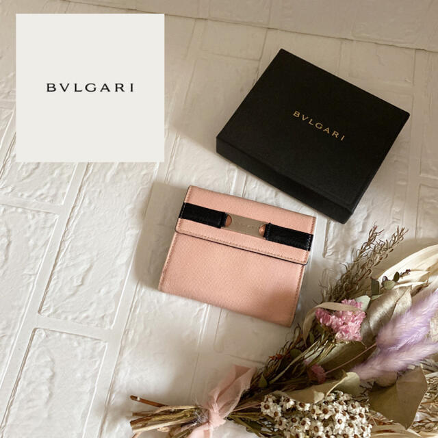 【箱付】BVLGARI ブルガリ 折財布 ピンク