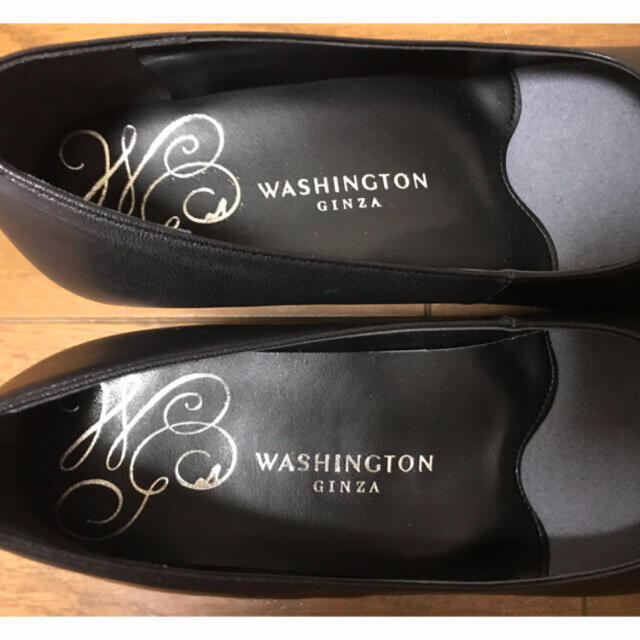 銀座ワシントン(ギンザワシントン)の銀座ワシントン黒のパンプス　23.5cm レディースの靴/シューズ(ハイヒール/パンプス)の商品写真