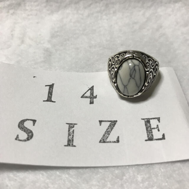 ストーンリング　14号　ホワイトターコイズ メンズのアクセサリー(リング(指輪))の商品写真