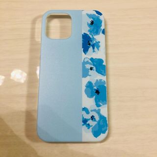 ブルー花柄　スマホケース　iPhone 12 pro(iPhoneケース)