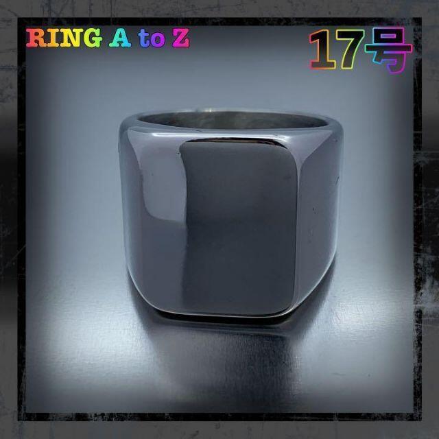 メンズ　シグネットリング　シルバー　チタン　鏡面加工　スクエア　17号 メンズのアクセサリー(リング(指輪))の商品写真