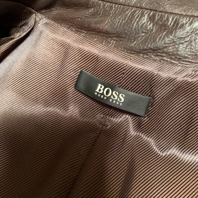HUGO BOSS - お洒落なヒューゴボスの革のコート calfskinの通販 HUGO BOSS - お洒落なヒューゴボスの革のコート calfskinの通販
