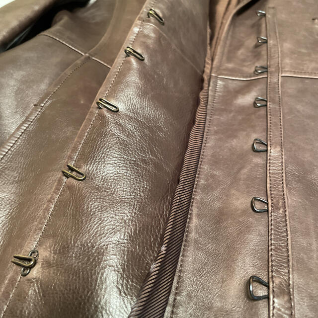 HUGO BOSS - お洒落なヒューゴボスの革のコート calfskinの通販 HUGO BOSS - お洒落なヒューゴボスの革のコート calfskinの通販