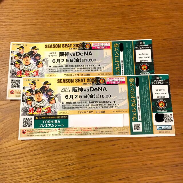 阪神 vs DeNA 9/23(水) 甲子園　THOSHIBAプレミアム　ペア