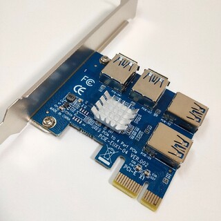 2個 4分岐PCI-E  USB3.0 ライザーケーブル接続カード マイニング用