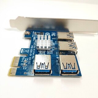 2個 4分岐PCI-E  USB3.0 ライザーケーブル接続カード マイニング用