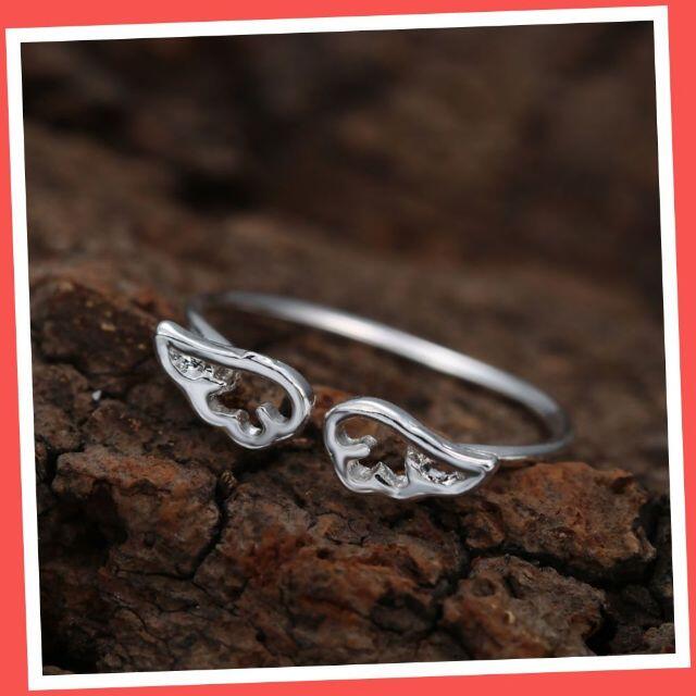 大人気⚡ リング シルバー 天使の羽 指輪 かわいい おしゃれ  #C72-2 レディースのアクセサリー(リング(指輪))の商品写真