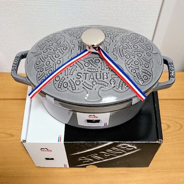 インテリア/住まい/日用品【生涯保証】STAUB ストウブ フォレストココット オーバル 23cm グレー