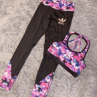 adidas ジャージ上下2点セット◎セットアップ 花柄