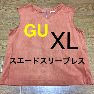 ジーユー(GU)の未使用XL［GU］スエードスリーブレス(カットソー(半袖/袖なし))