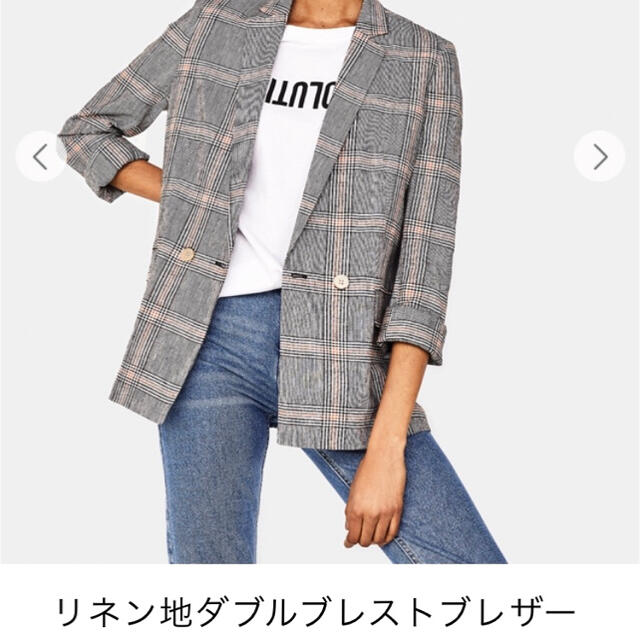 Bershka(ベルシュカ)のBershka⭐︎リネン地ダブルブレストブレザー洗濯可 レディースのジャケット/アウター(テーラードジャケット)の商品写真